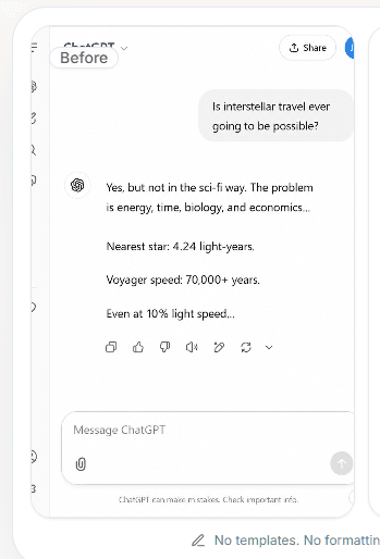 ChatGPT conversation before publishing
